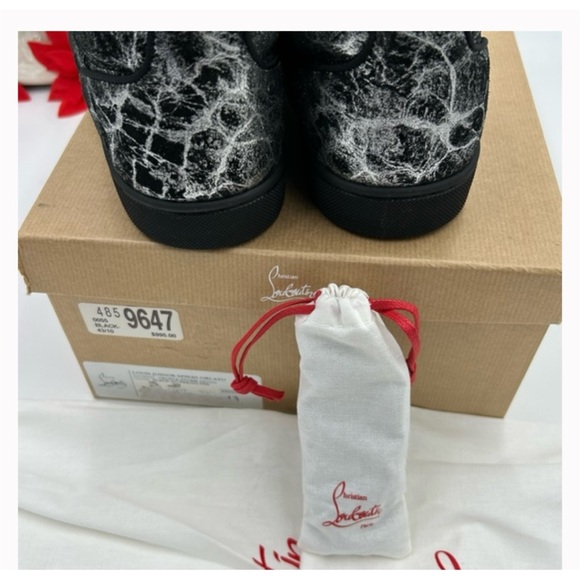 Christian Louboutin, Louis Jr black storm print leather size 45 made Italy - Picture 5 of 9